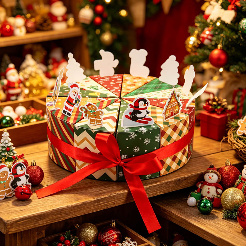 Wedding Favor Box - 12-Grid Triangle Christmas Cake Gift Box,