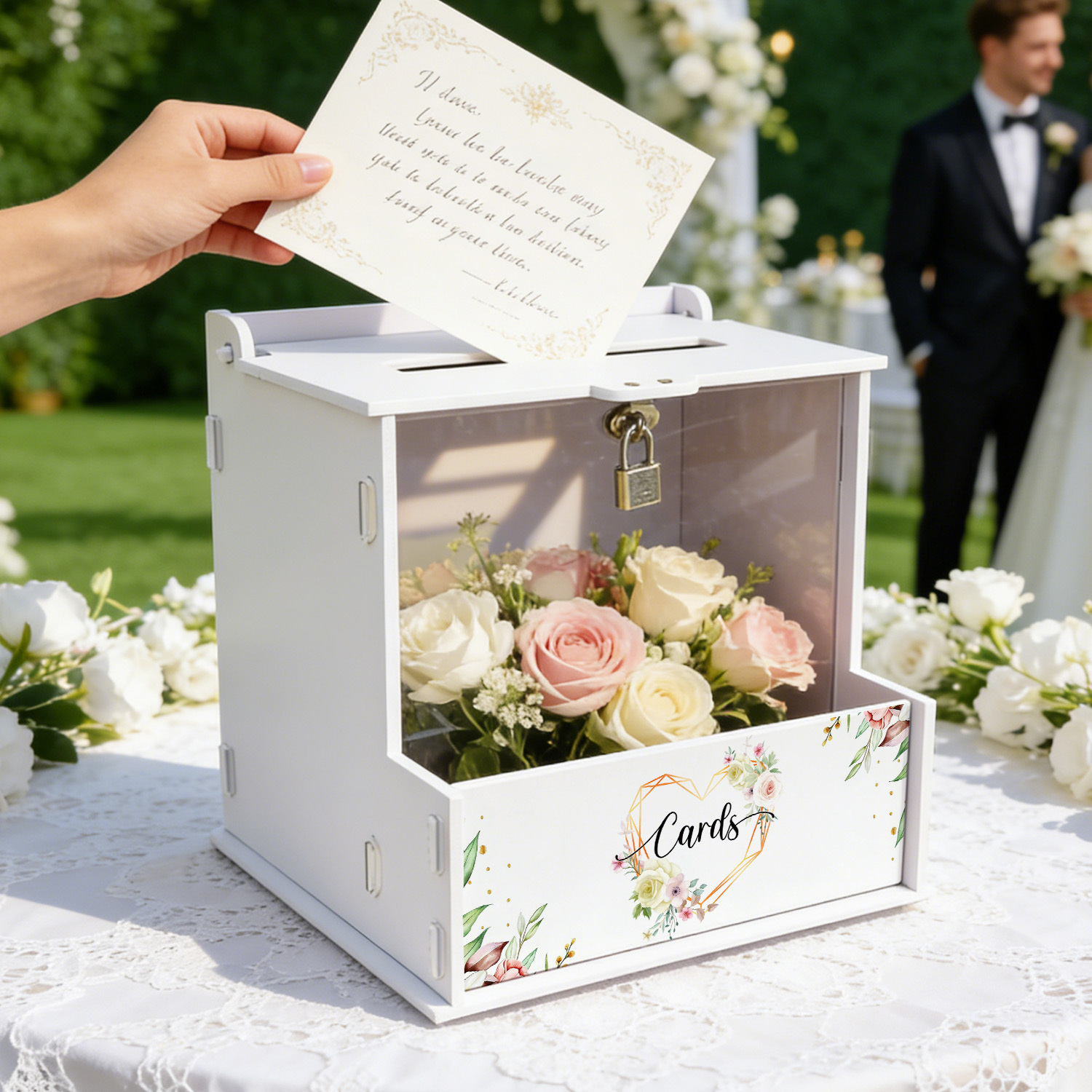 White PVC Wedding Card Boxes w - Wedding Favor Box review and price